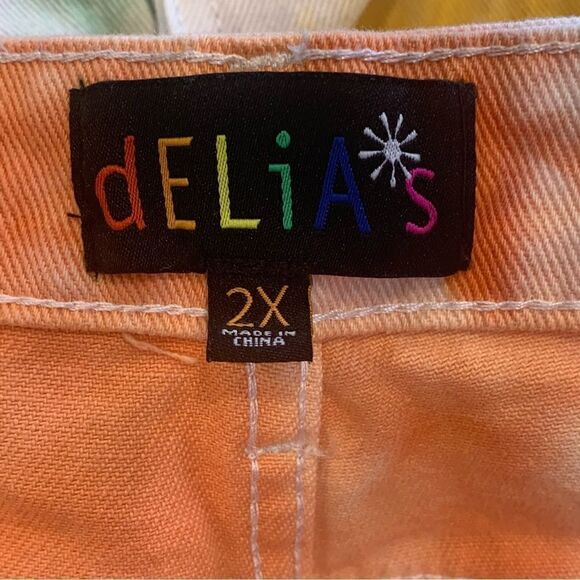 Delia’s Tie Dye Rainbow Jeans High Rise Size 2X - Picture 7 of 8